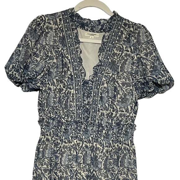 Max Studio London Antique Blue Floral Dress. Size L - Picture 3 of 9